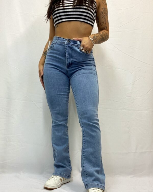 Jean Semi Oxford Celeste y Negro 🖤 talles desde 36 al 52