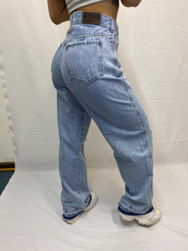 Jeans Wide Leg con Rotura 🖤 Color Celeste - Talles del 36 al 46 - Image 5