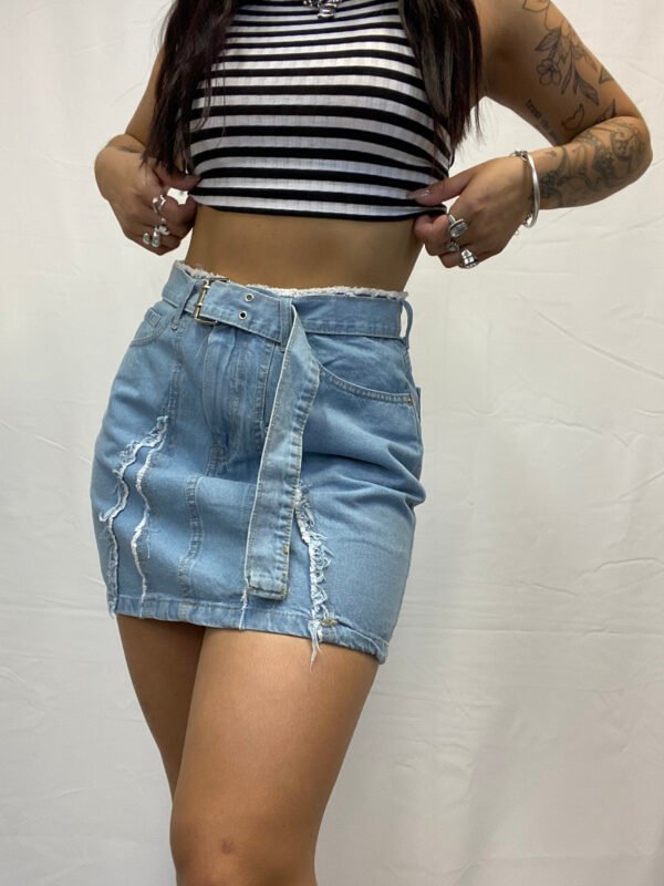 Pollera de Jeans con Costuras