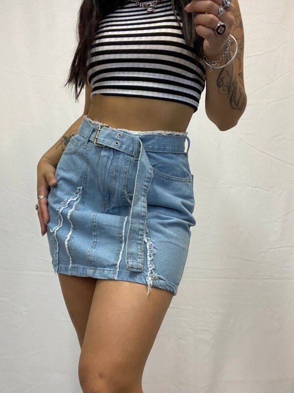 Pollera de Jeans con Costuras - Image 3