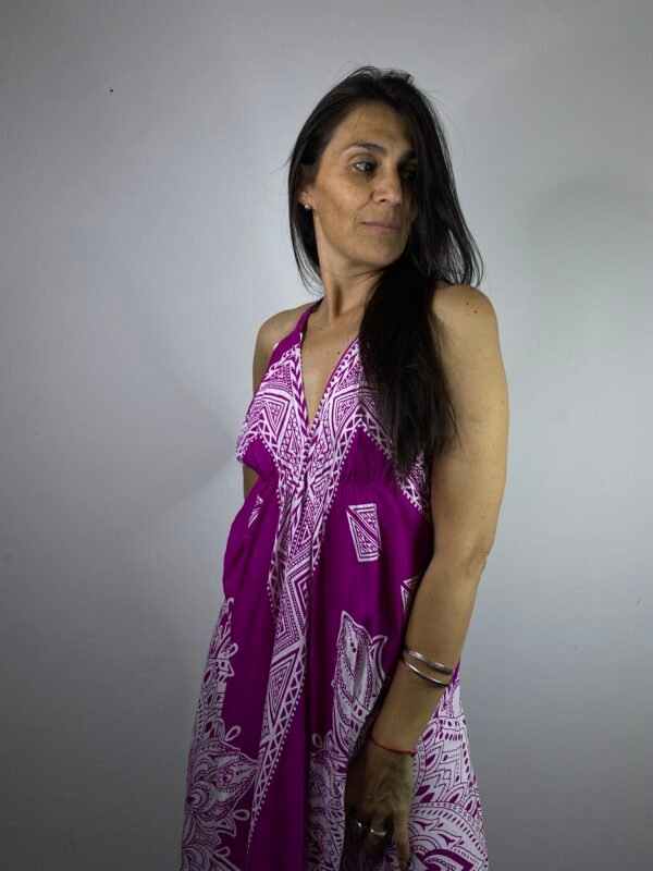 Vestido Estampado de Fibrana